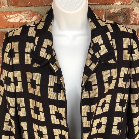 Doncaster 100% silk black/tan blazer size 8 - Picture 6 of 8